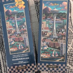 Dowdle Folk Art Seattle 300-Piece Jigsaw Puzzle With Decorative Box.